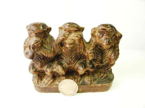 Three Wise Monkeys - Carved from Wood - Their names are: Iwazuru, Mizaru and Kikazaru!