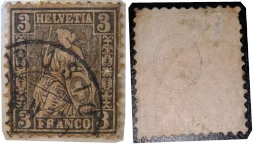 1 x 3 rappen stamp from Switzerland (as shown)