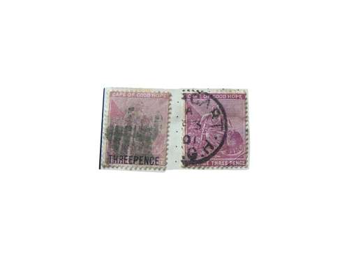 2 x Cape of Good Hope three penny stamps
