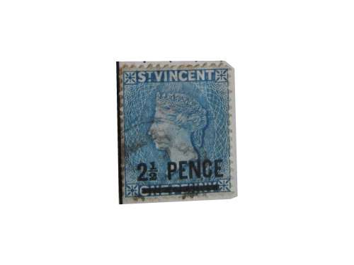 1 x blue 2.5 pence St Vincent stamp (as shown)