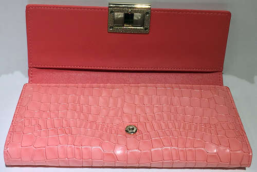 lady's wallet   snake skin pattern watermelon red