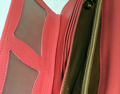 lady's wallet   snake skin pattern watermelon red