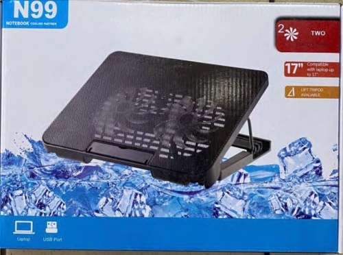 Laptop cooler with 2 fans suitable up to 17inch laptop