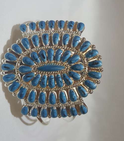 Turqouise detail and silver bracelet