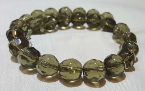 Grey/black faceted glass beads