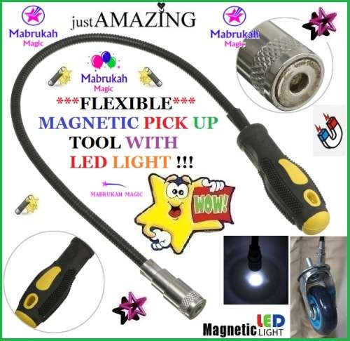 ***FLEXIBLE MAGNETIC PICK UP TOOL WITH LED LIGHT***LIMITED STOCK**INCL FREE BATTERIES*BID PER ITEM!!