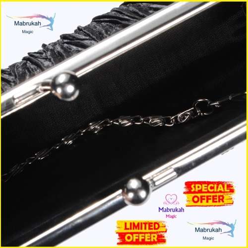 ***LIMITED STOCK OFFER***VERSATILE BLACK EXQUISITE & EVER STYLISH LADIES EVENING SATIN CLUTCH BAG***