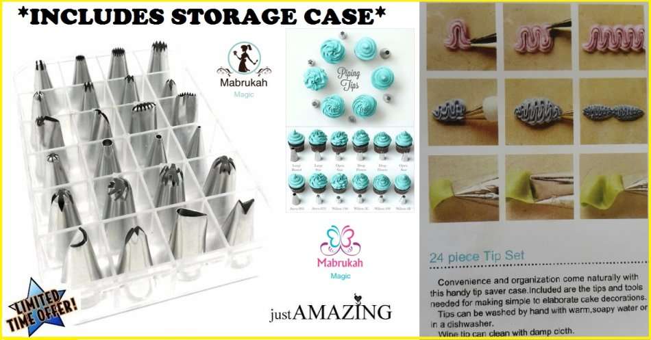 SET OF 24 NOZZLE TIPS IN CRYSTAL CASE