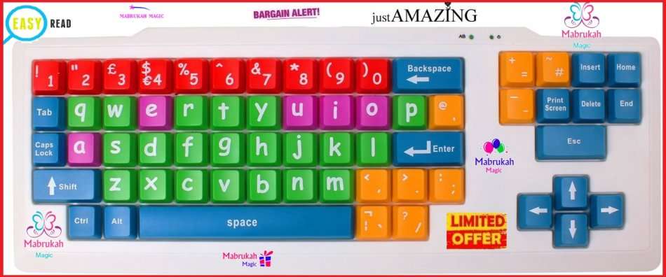 ***ONLY R1 BID INCREMENTS***NEW***LARGE FONT COLORFUL USB KEYBOARD***BID PER ITEM***
