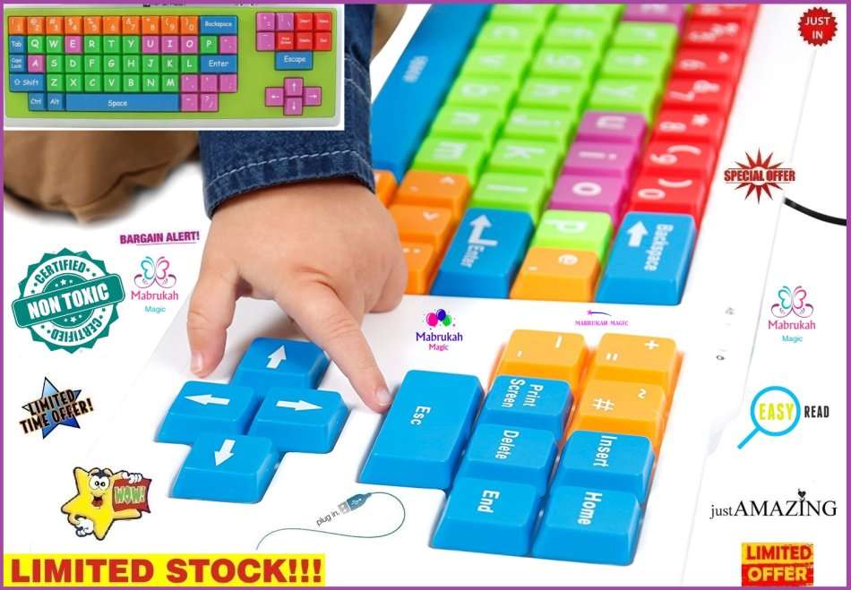 ***ONLY R1 BID INCREMENTS***NEW***LARGE FONT COLORFUL USB KEYBOARD***BID PER ITEM***