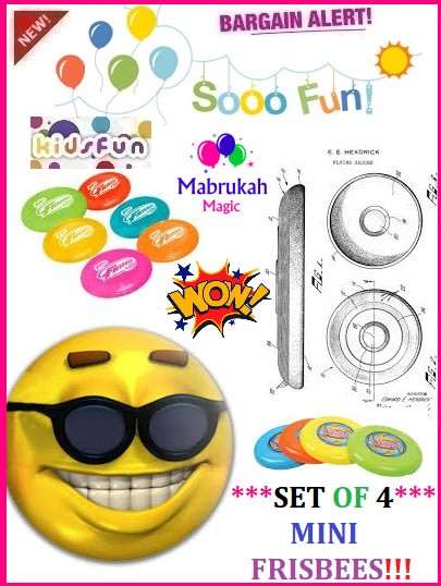 ***ONLY R1 BID INCREMENTS***SET OF 4 MINI FRISBEES***MAKING PLAY FUN***BID PER ITEM