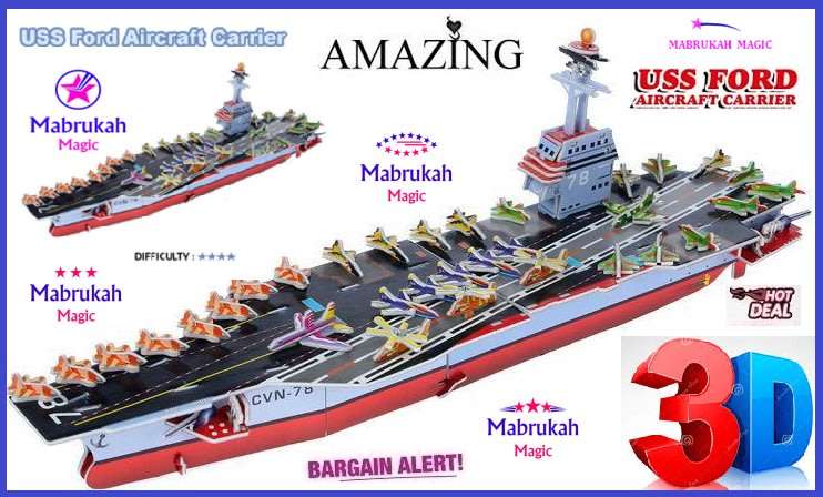 ***ONLY R1 BID INCREMENTS***98 PCS USS FORD AIRCRAFT CARRIER 3D PUZZLE***FESTIVE DEAL!!!
