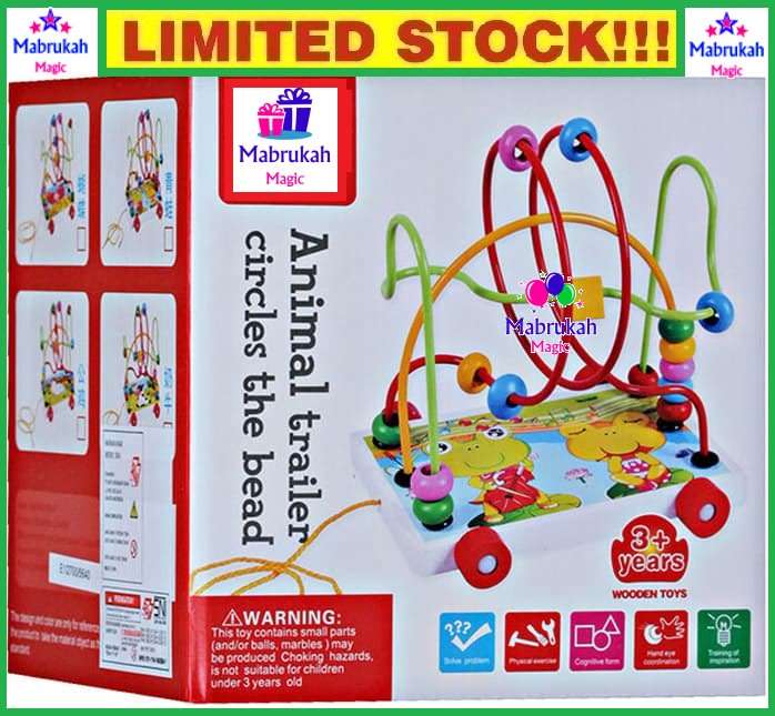 ***NEW YEAR OFFER***AMAZING WOODEN ANIMAL TRAILER BEAD TOY***SIZZLING DEAL!!!BUY PER ITEM!!!