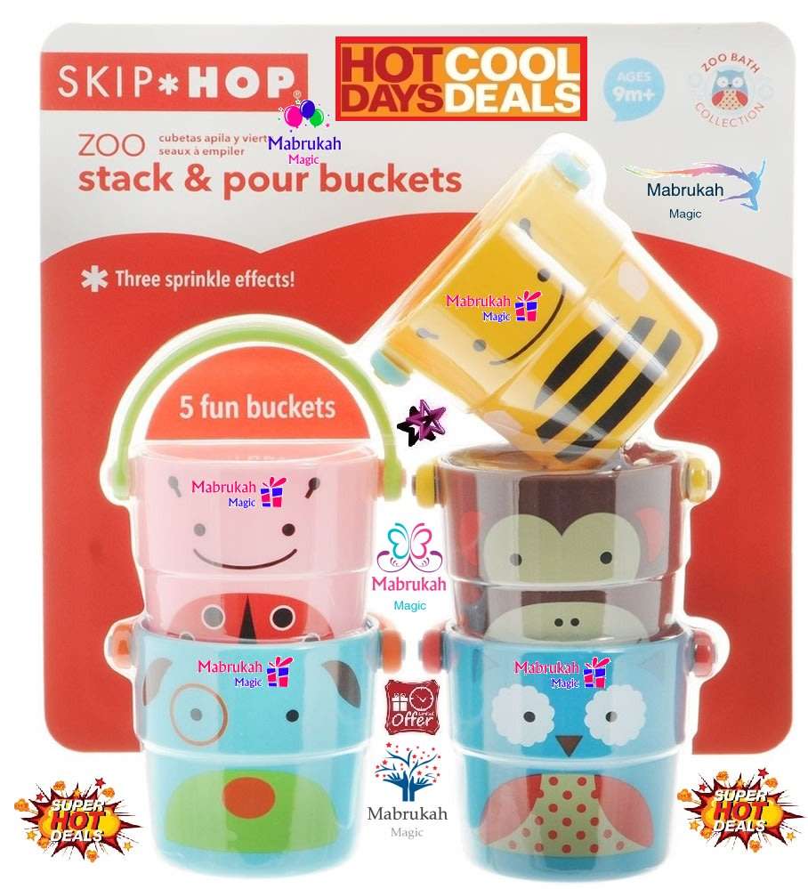 ***PLEASE READ FULLY***FUN ZOO STACK N POUR BUCKETS***SIZZLING DEAL!!!BID PER ITEM!!!