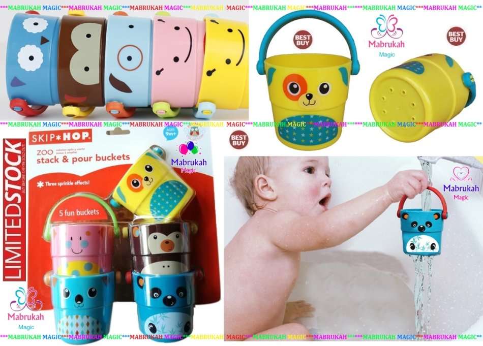 ***PLEASE READ FULLY***FUN ZOO STACK N POUR BUCKETS***SIZZLING DEAL!!!BID PER ITEM!!!