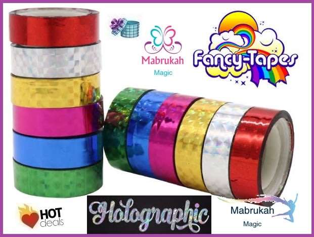 *BACK TO SCHOOL*30 M PACK OF 6 PRISM HOLOGRAM ADHESIVE TAPE***SIZZLING DEAL!!!BID PER 6 PACK!