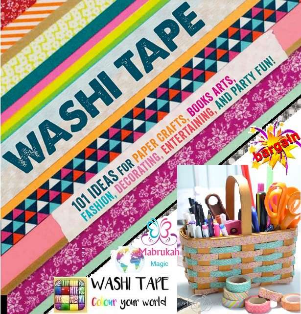 BACK TO SCHOOL*20 ON AUCTION*30 M STUNNING PACK OF 10 GLITTER PLAIN/PATTERN WASHI TAPES*BID PER PACK