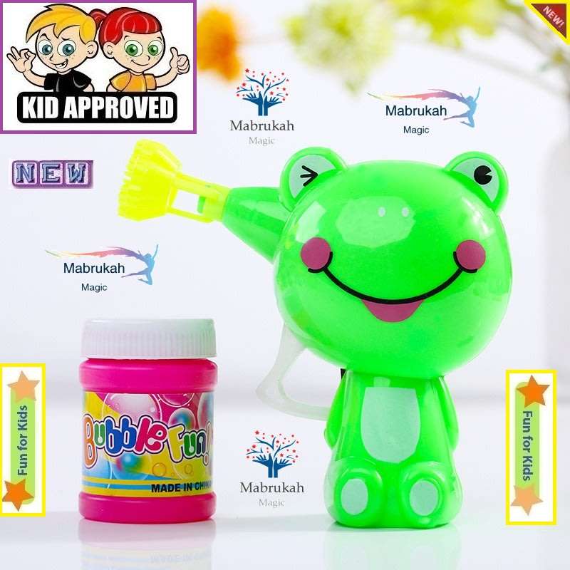 ***3 ON AUCTION***SUPER FUN***FROG BUBBLE GUN + BUBBLES***BID PER ITEM***
