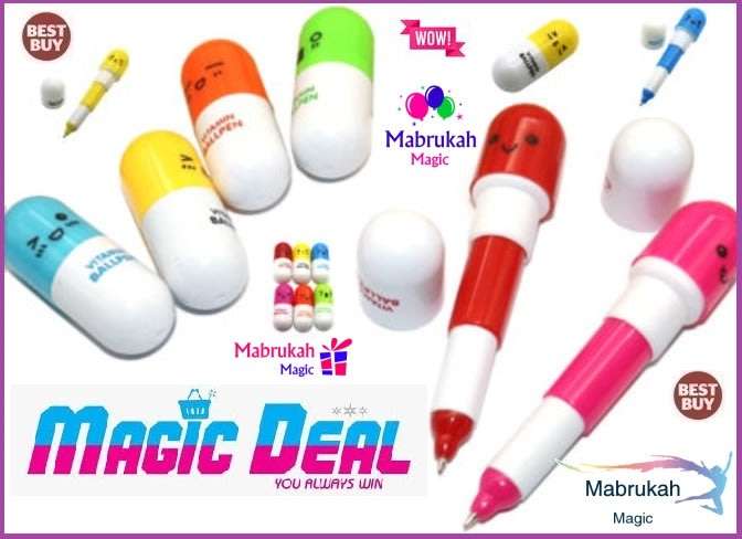 ***TELESCOPIC FUN PILL SHAPED NOVELTY BALLPOINT PEN***BID PER ITEM***