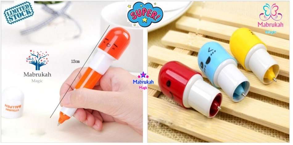 ***TELESCOPIC FUN PILL SHAPED NOVELTY BALLPOINT PEN***BID PER ITEM***