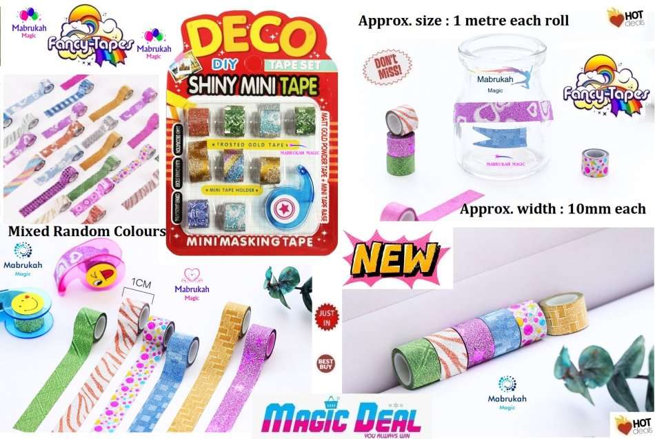 15 @ R1 AUCTION***10 PIECE AMAZING DECO DIY SHINY MINI TAPE SET*LIMITED STOCK!BID PER ITEM*
