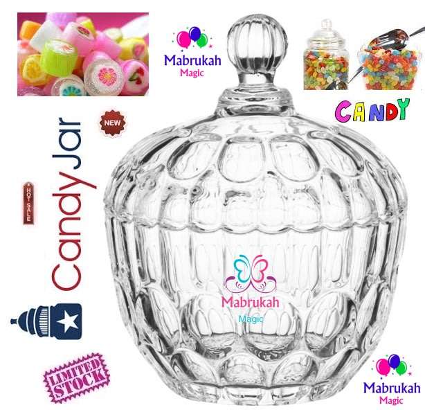***CRYSTAL GLASS CANDY JAR WITH LID***WOW DEAL**BID PER ITEM!!!