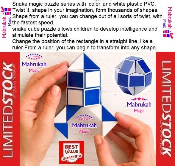 ***AMAZING RUBIKS SNAKE CUBE***RANDOM COLOR AS PER STOCK***BID PER ITEM!!!