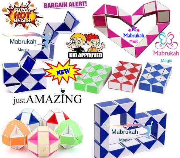 ***AMAZING RUBIKS SNAKE CUBE***RANDOM COLOR AS PER STOCK***BID PER ITEM!!!