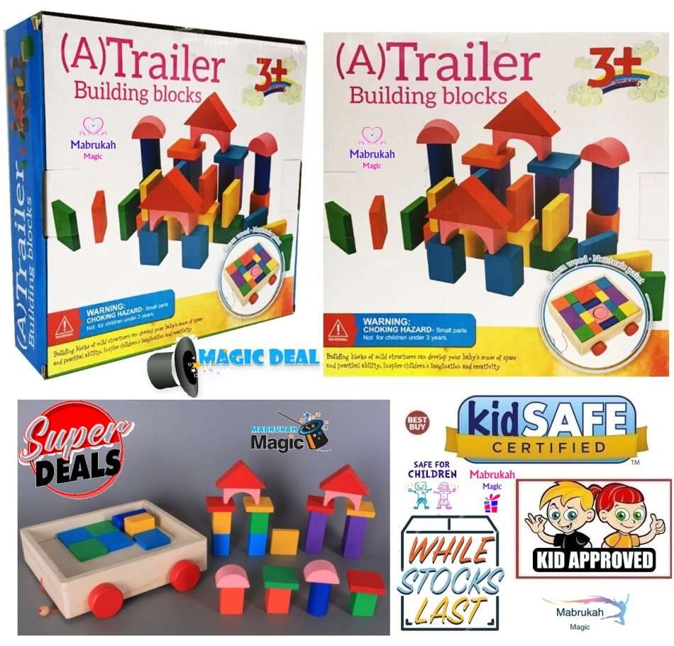 ***AMAZING WOODEN PULL ALONG TRAILER BLOCK SET!!20+ PIECES***PRICE LOCKDOWN***BUY PER ITEM!!!