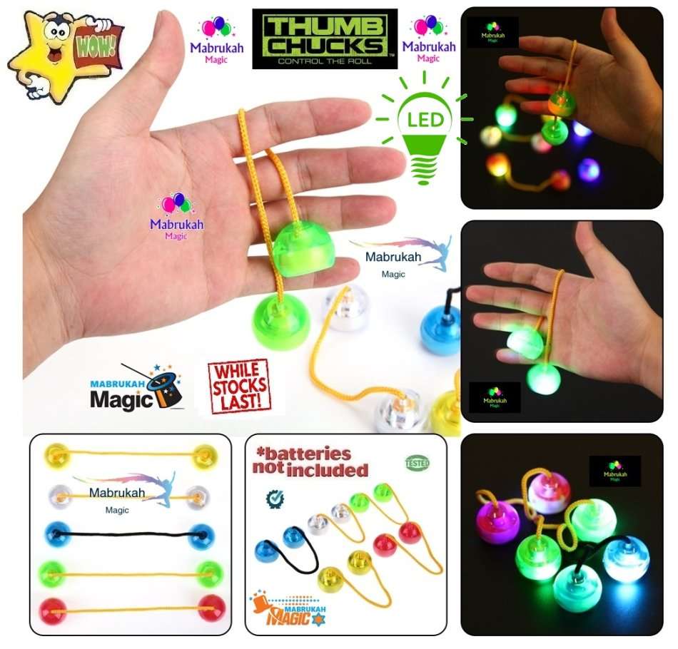 ***LED  FINGER BALLS THUMB YOYO***ANTI STRESS CONTROL BALLS***FIDGET TOY***BID PER ITEM**TESTED**