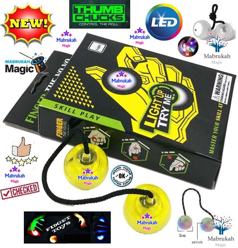 ***LED  FINGER BALLS THUMB YOYO***ANTI STRESS CONTROL BALLS***FIDGET TOY***BID PER ITEM**TESTED**