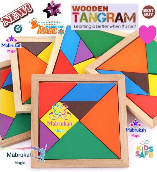 *5 ON AUCTION*CLASSIC CREATIVE COLORFUL WOODEN TANGRAM PUZZLE*BID PER ITEM!!!