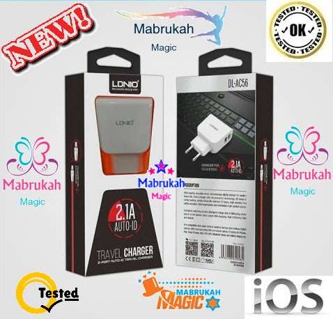 *CLEARANCE*LDNIO 2.1A 2 PORT AUTO ID TRAVEL CHARGER WITH IOS CABLE***BID PER ITEM!!!