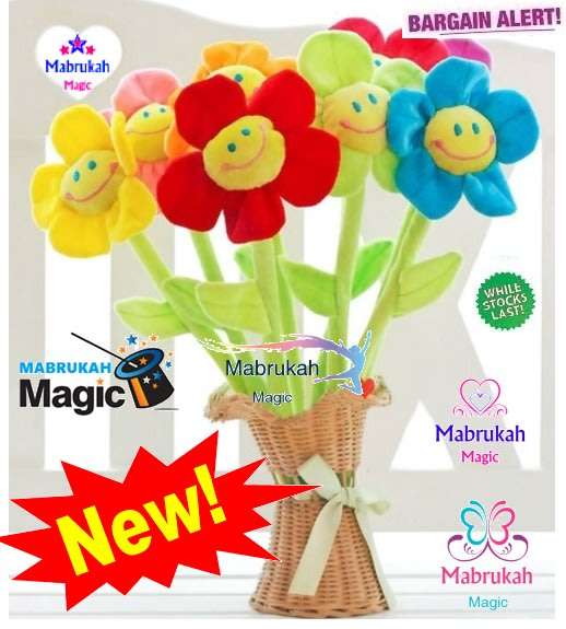 *CLEARANCE*25 ON AUCTION*ADORABLE PLUSH SMILEY FACES FLOWERS WITH BENDABLE STEM*BID PER FLOWER*