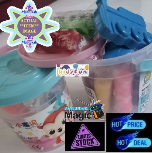 *10 ON AUCTION*CUTE 12+pcs MINI BUCKET PLAY DOUGH KIT INCLUDING MOULD + ON LID***BID PER ITEM!!!