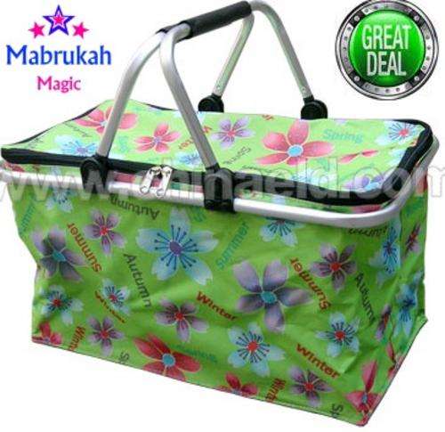 ***COLLAPSIBLE FOLDING PICNIC/SHOPPING CARRY BAG WITH ZIP LID***