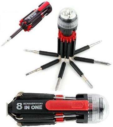 ***FREE BATTERIES INCLUDED***HANDY PORTABLE 8 IN 1 MULTI-FUNCTION TOOL+TORCH***!!!