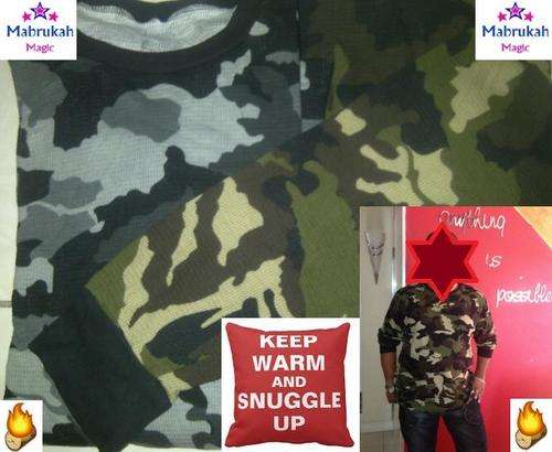 ***NEW***NEW***FASHIONABLE, COMFORTABLE, SOFT CAMOUFLAGE FREE SIZE WAFFLE TOP***