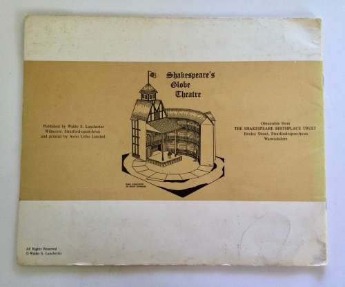 Shakespeare`s Globe Theatre: A Conjectural Cut-Out Model, Waldo S Lanchester. Softcover (1980)