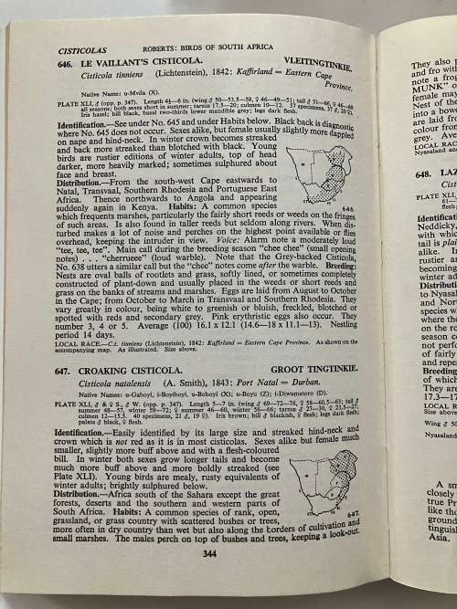 Roberts Birds of South Africa - Rev. by McLachlan & Liversidge. Hardcover w/dj, Rev Ed. 2nd Pr. 1958