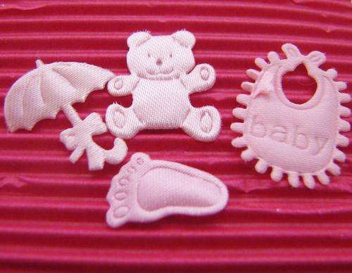 Pink Fabric Baby Embellishments - Set B (Minimum 4 Pieces)