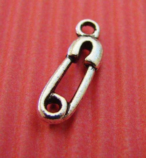 20mm x 6mm Metal Diaper Safety Pin Charm