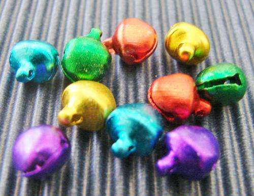 8mm Assorted Coloured Jingle Bells (Sold per Pack of 9 Pieces)