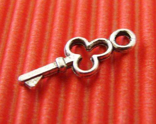 16.8mm Silvertone Key Charm