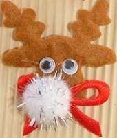 40mm x 55mm Christmas Reindeer Embellishment, Brown