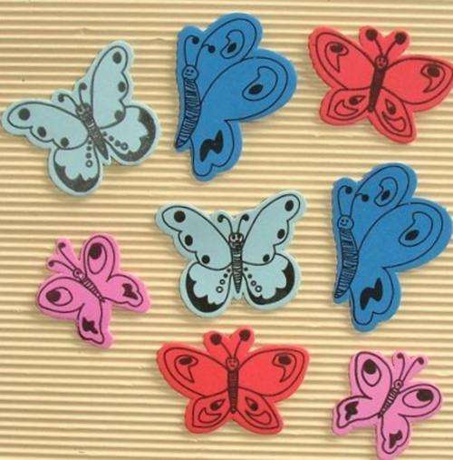 Pack of Foam Butterfly Embellishments, Assorted Colours & Sizes (4 Pieces per Pack)