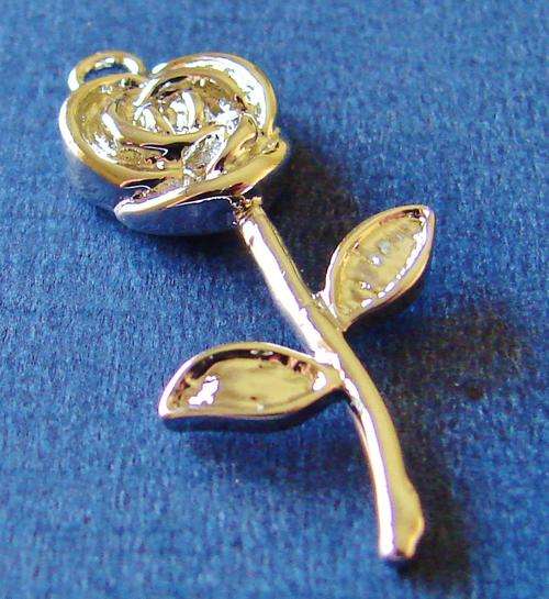 35mm Nickel Free Rose Charm