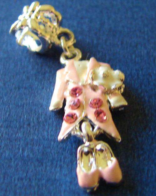 34mm GOWN & SLIPPERS CHARM, Pink & White