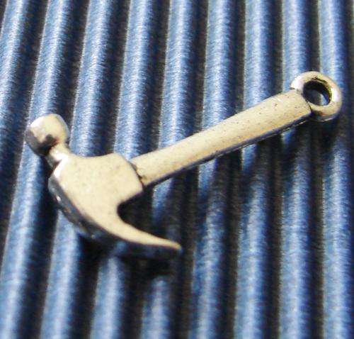25mm Silvertone Hammer Charm