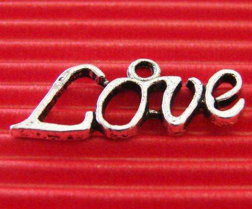 25mm Silvertone Cut-Out LOVE Charm